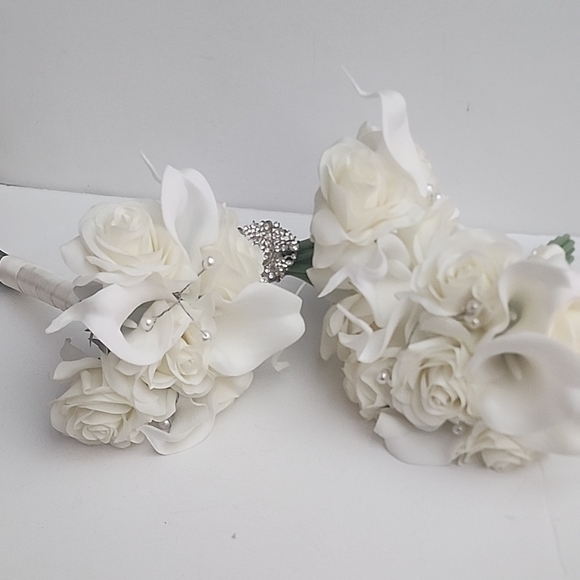 Wedding Beautiful Bride Bridal bouqet Real Touch Forever Flowers Bridesmaid 1pc - Picture 5 of 14